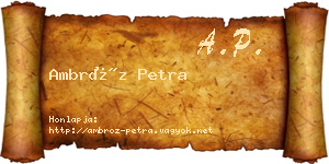 Ambróz Petra névjegykártya