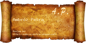 Ambróz Petra névjegykártya