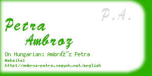 petra ambroz business card